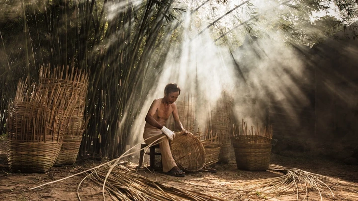 Making Bamboo Basket Tay Ninh