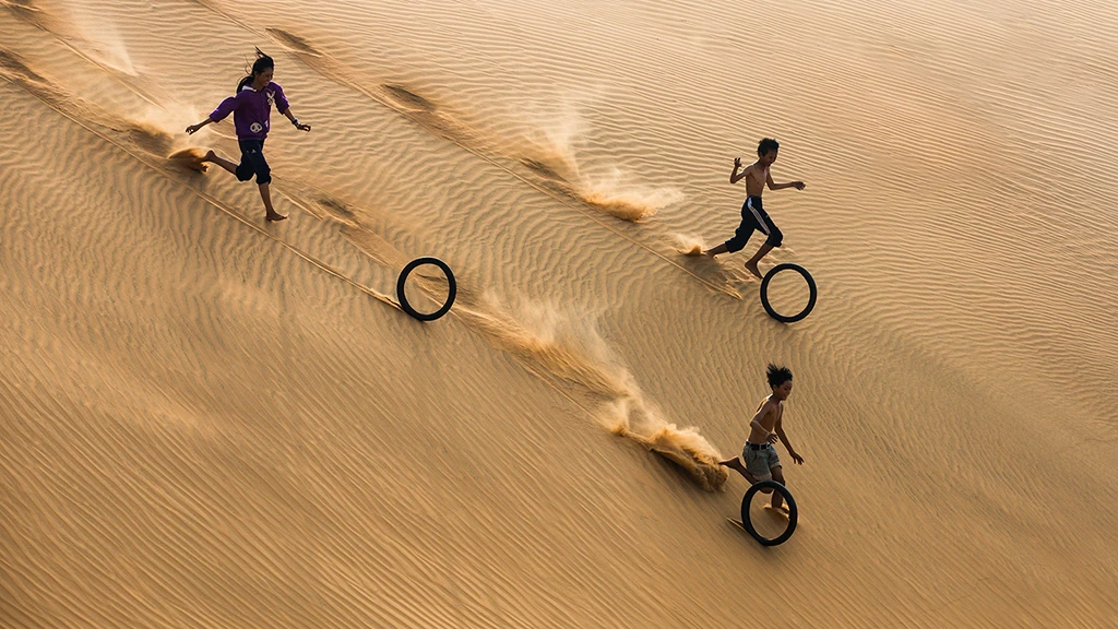 Children On Sand Dunes
