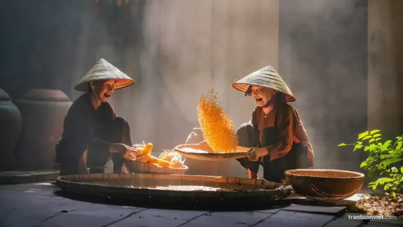 Farmers In Duong Lam Village